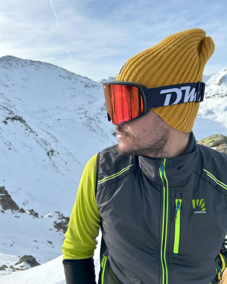 Maschera da sci e scialpinismo lente arancio specchiata rossa modello SOULAR