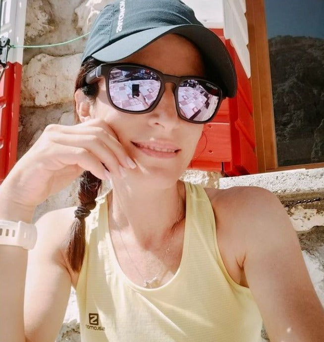 Occhiale da donna per escursionismo lente polarizzata specchiata viola