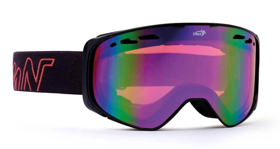 Maschera da snowboard OTG modello BIG SKY nero rosso