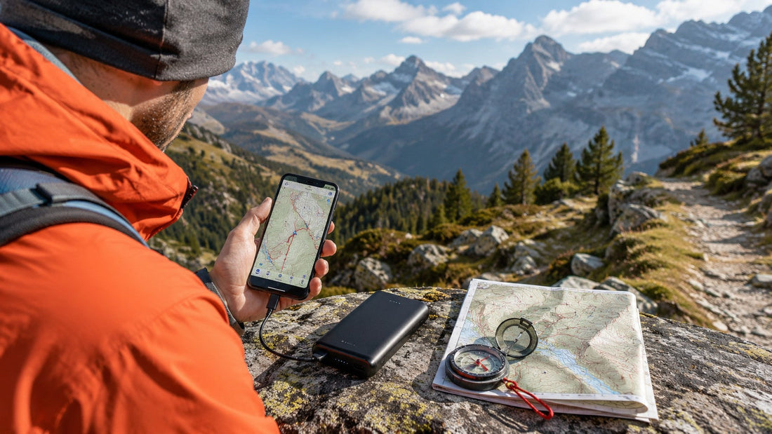 Navigare senza rete: telefono, power bank, cartina e bussola