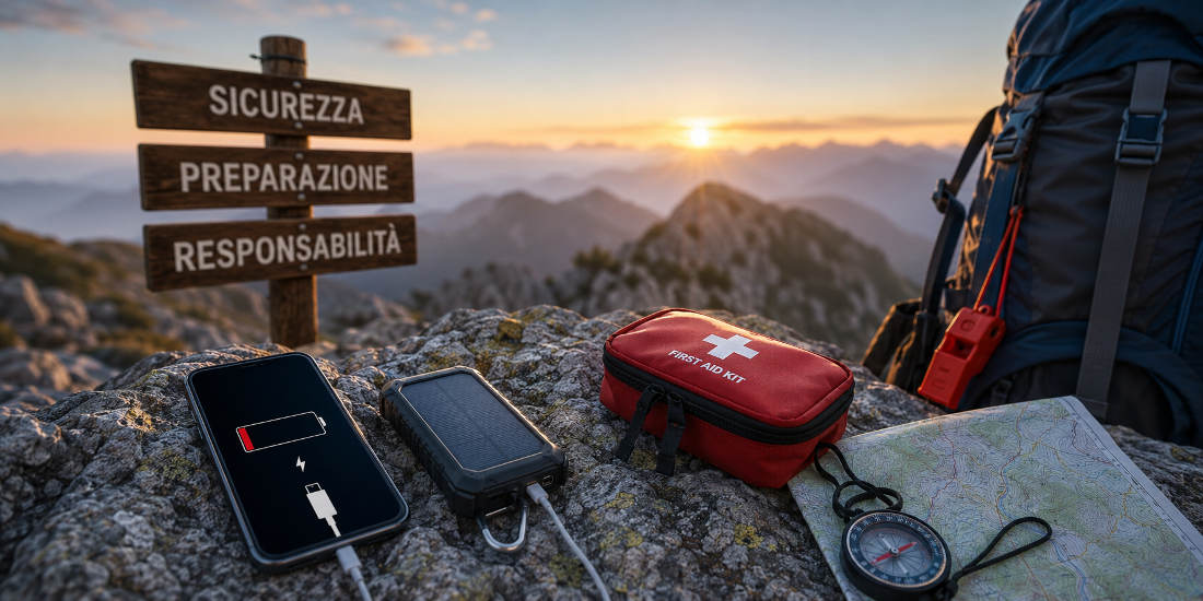 Soccorsi in montagna: smartphone scarico e kit digitale minimo