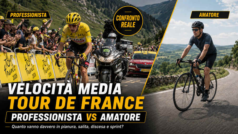 Velocità media Tour de France: pianura, salita e sprint