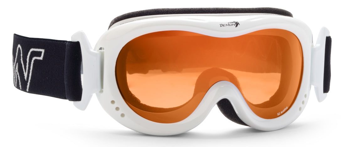 child's mask with single lens model snow 6 glossy white