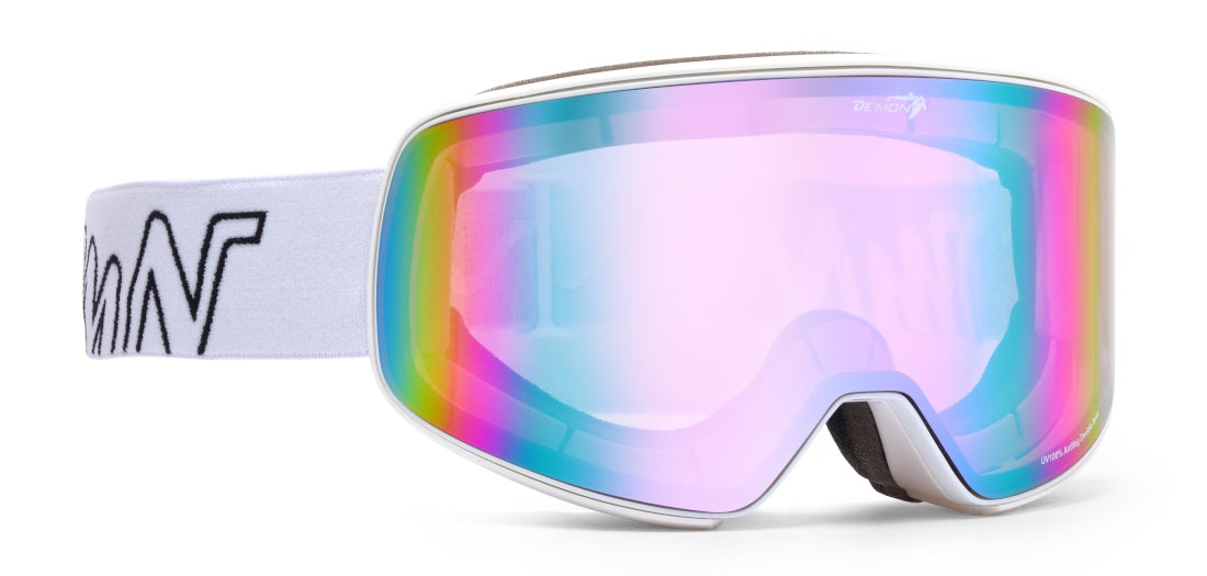 Maschera da sci donna-da-vista otg con lente rosa multicolor specchiata soular