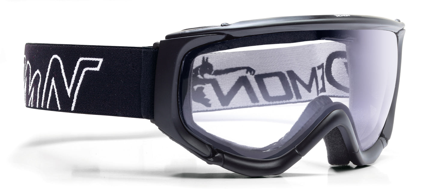 Maschera da sci e snowboard con lente trasparente per sciare in notturna o con nebbia e nevicata matrix nero opaco