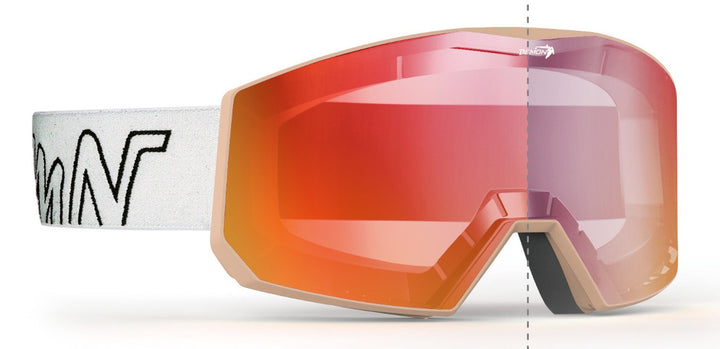 maschera da sci fotocromatica specchiata rossa  modello future otg