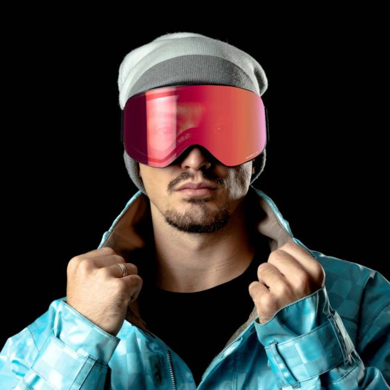 maschera da sci in pista e fuoripista fotocromatica specchiata rossa modello MASTER