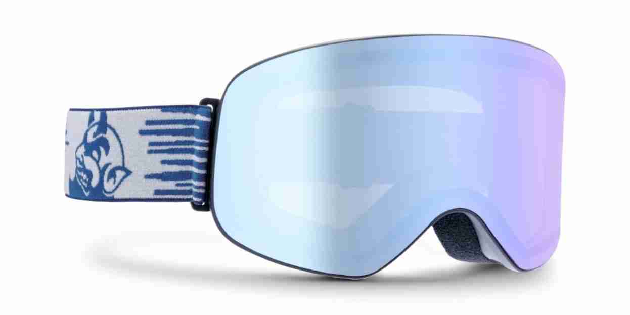 Maschera da sci lente fotocromatica specchiata blu modello MASTER