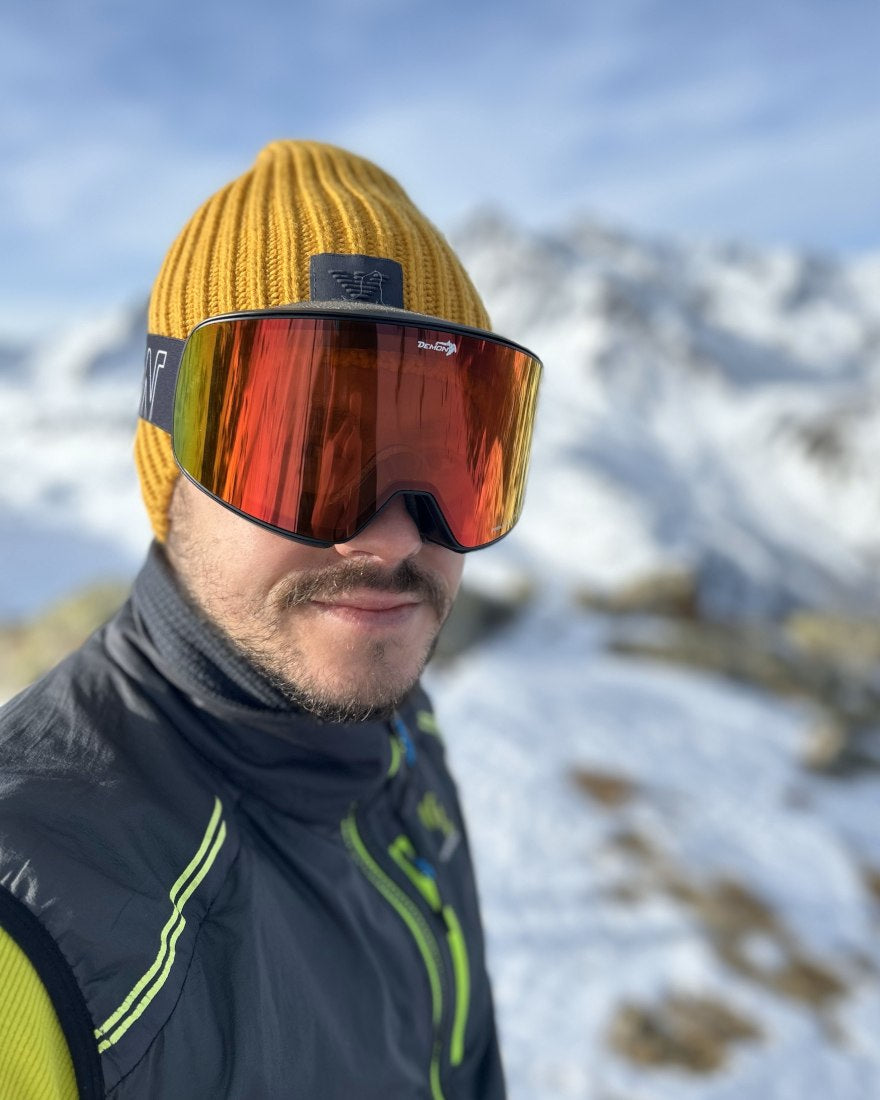 Maschera da scialpinismo per occhiali da vista lente specchiata rossa modello SOULAR