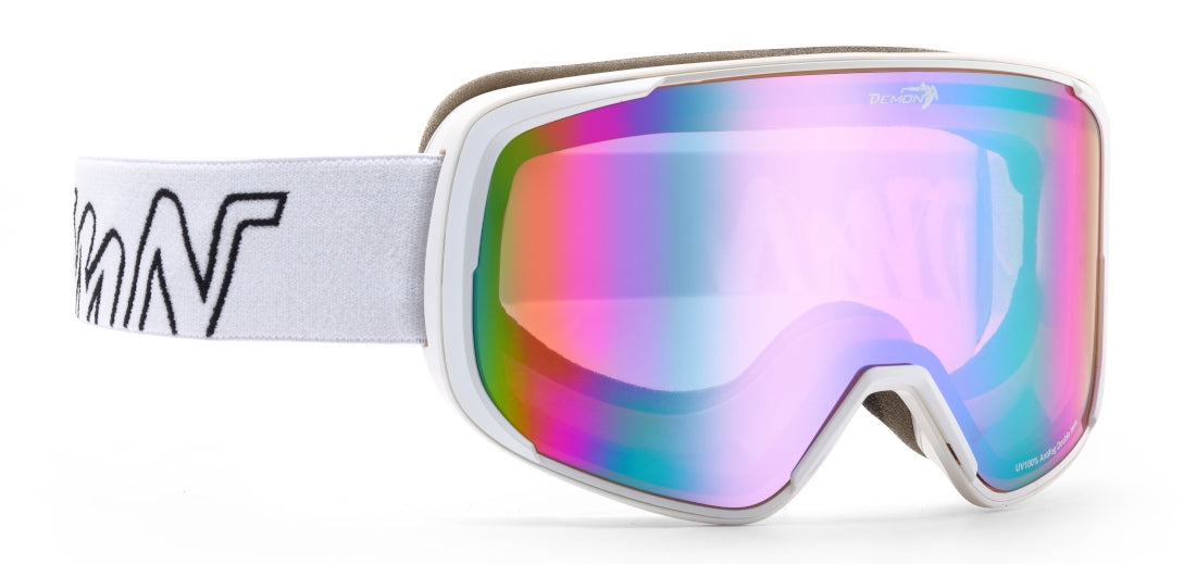 Maschera da snowboard da vista per occhiali graduati lenti rosa multicolor specchio modello PROVIDER