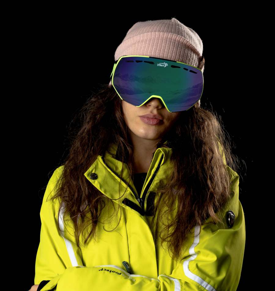 Maschera da snowboard da donna per occhiali da vista modello ALPINER lente specchiata