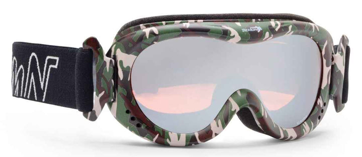 maschera neve bambino con lente specchiata snow 6 mirror colore army