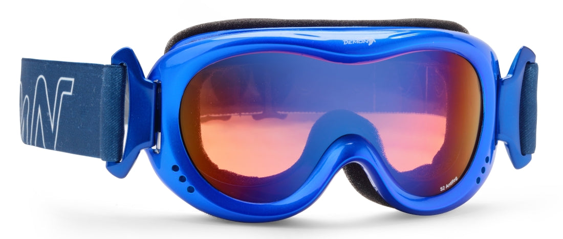maschera neve bambino con lente specchiata snow 6 mirror colore blu