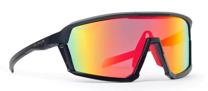 Occhiale a mascherina specchiato rosso per running modello GRAVEL