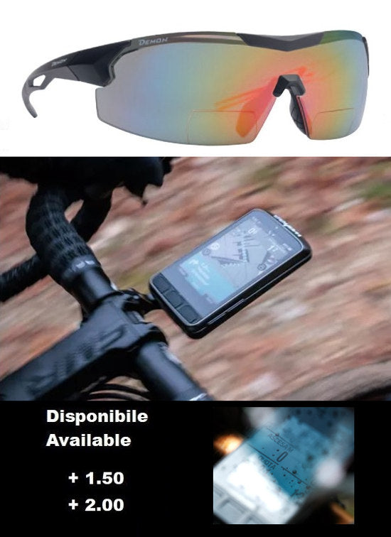 Occhiale bifocale a mascherina per ciclismo, bici da corsa per lettura ciclocomputer e mappe