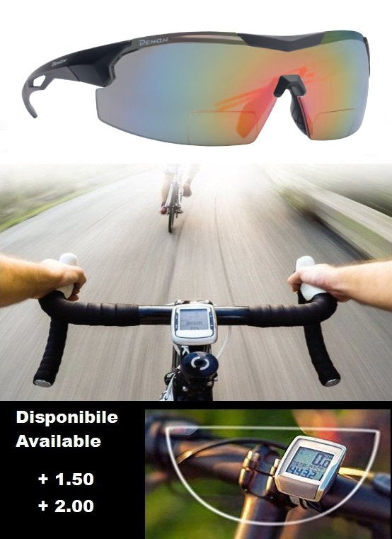 Occhiale bifocale a mascherina per ciclismo, bici da corsa per lettura ciclocomputer e mappe