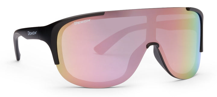 occhiale ciclismo lente specchiata rosa stubaier nero opaco