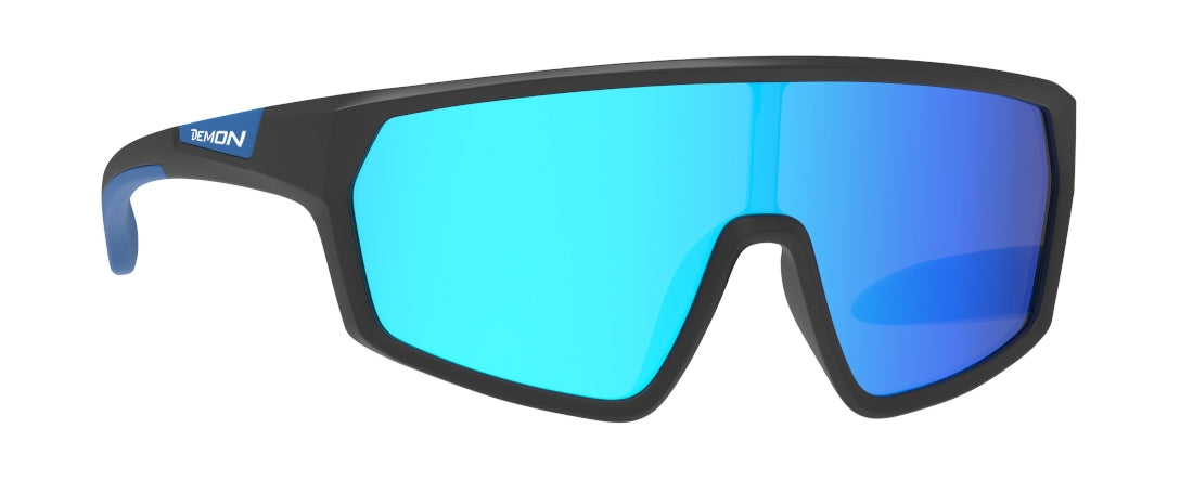 Occhiale da ciclismo per bambini a mascherina lente specchiata blu modello DISTANCE