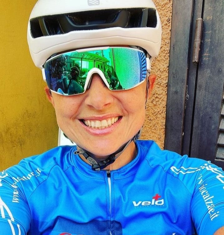 Occhiale da donna da vista per ciclismo a mascherina per bici da corsa lente specchiata verde