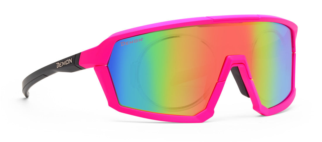 occhiale da donna da vista per pesca sportiva a mascherina lente specchiata modello gravel colore fucsia