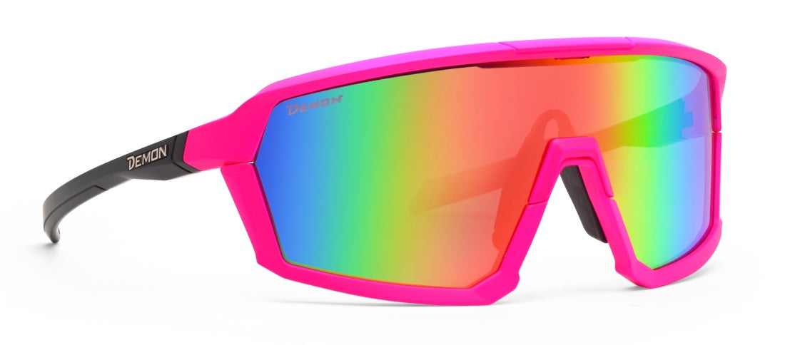 Occhiale da donna per ciclismo colore fucsia lente specchiata modello GRAVEL