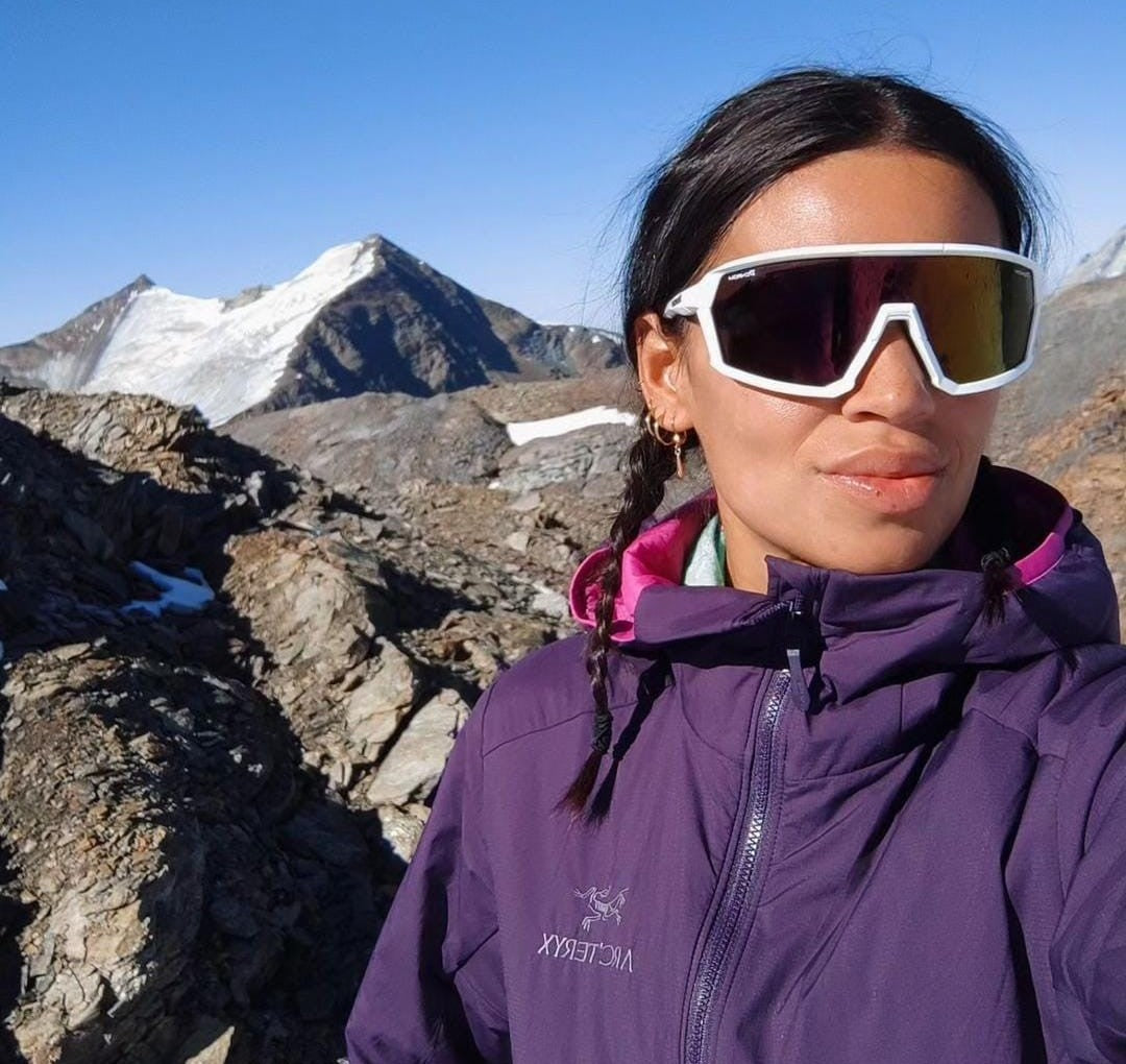 occhiale da donna per escursionismo a mascherina lente fotocromatica specchiata