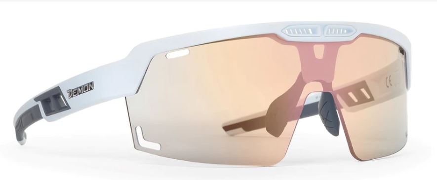 occhiale da donna per escursionismo lente fotocromatica specchiata colore bianco