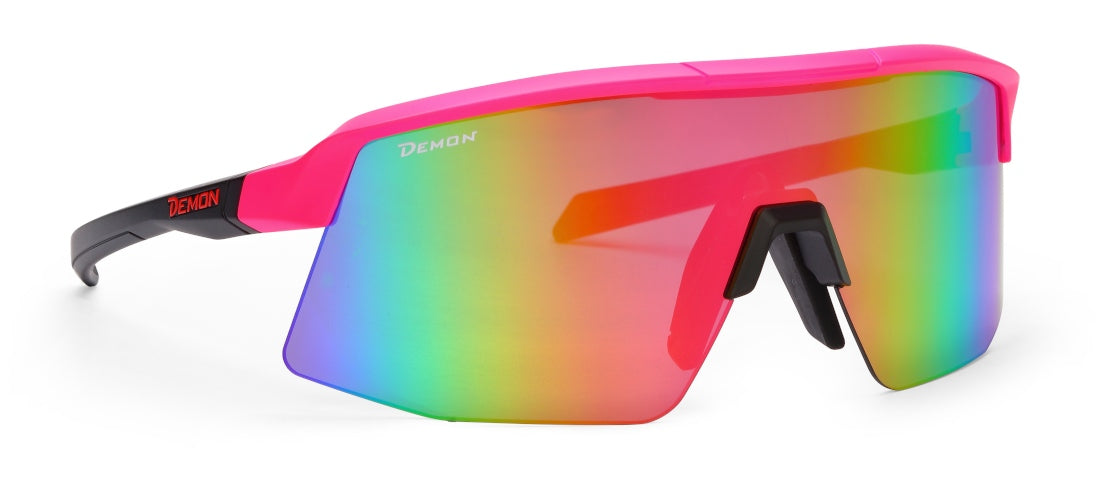 Occhiale da donna per mountain bike lente specchiata colore Fucsia magenta modello ROUBAIX