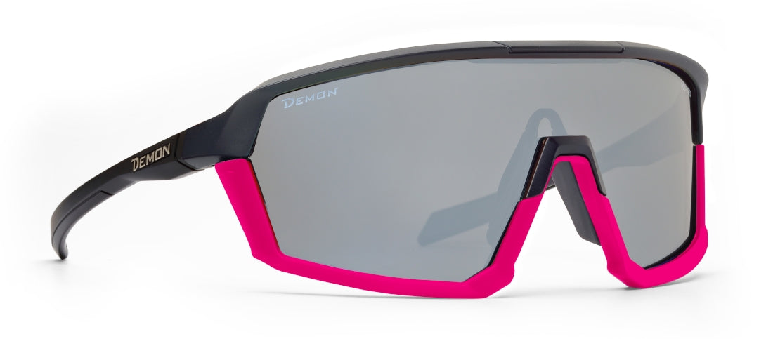 Occhiale da donna per trail running polarizzato nero fucsia