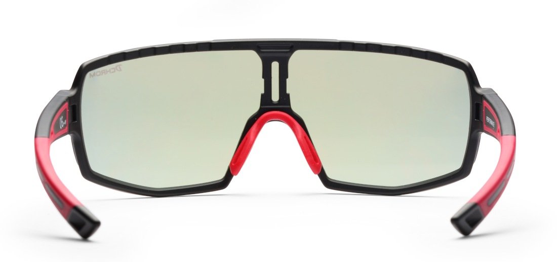 Running glasses for road racing and trail running red mirrored photochromic lens model PERFORMANCE