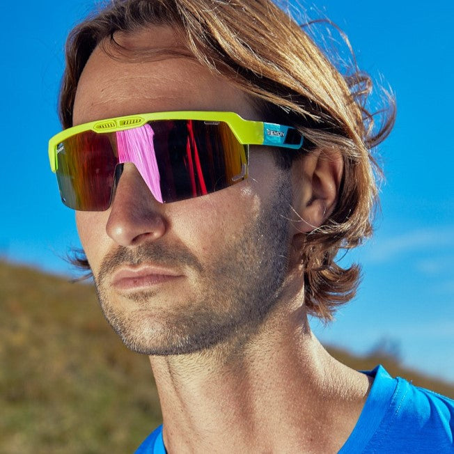 Occhiale da running per uomo a mascherina lente fotocromatica specchiata modello speed vent