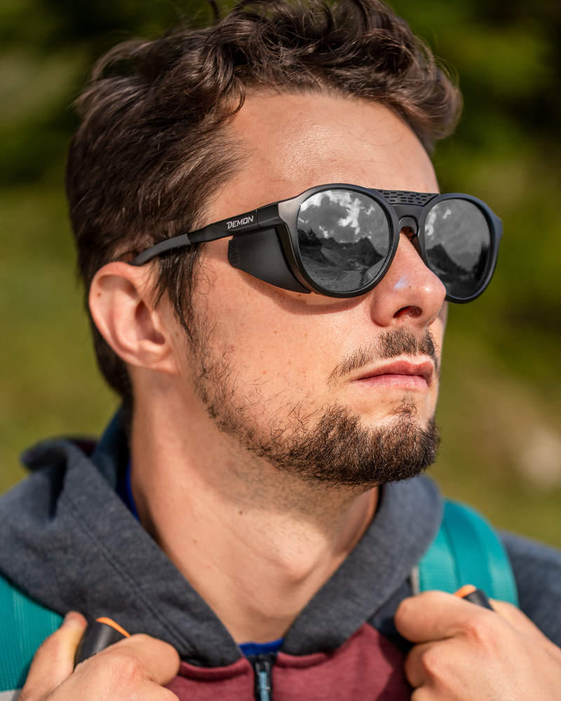 occhiale da uomo per alpinismo look retro lenti categoria 4 polarizzate modello alaska