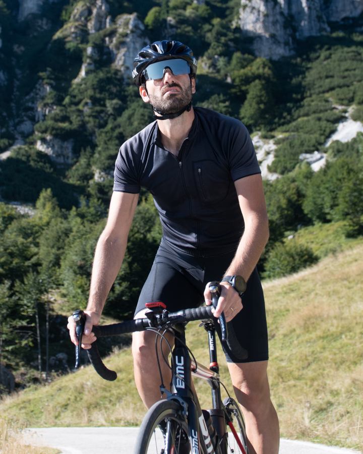 Occhiale da uomo per ciclismo a mascherina lente road specchiata per bici da corsa