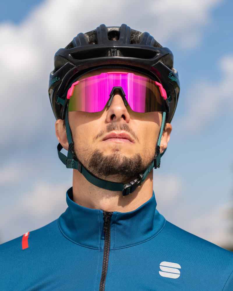 occhiale da uomo per ciclismo colore fucsia modello liegi