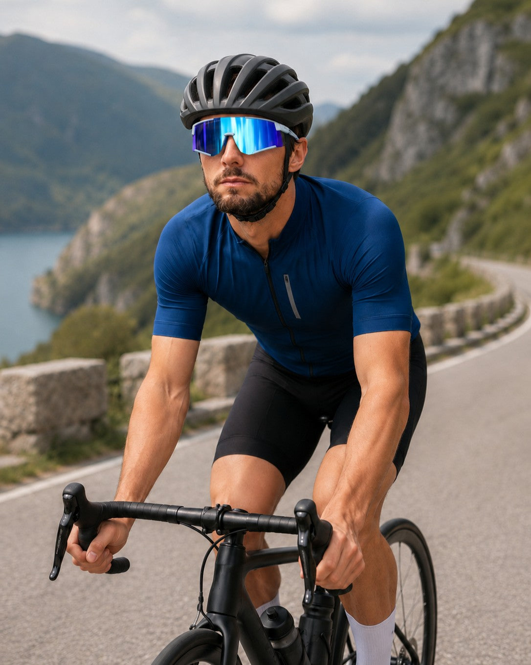 occhiale da uomo per ciclismo su strada con protezione laterale dall'aria modello VORTEX