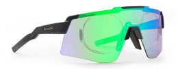 LIEGI (Clip vista incluso)  Nero Opaco Lente ILLUMIA cat.2 Specchiata Verde