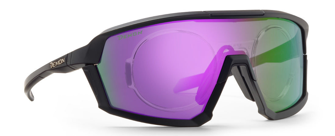 occhiale da vista per pesca sportiva a mascherina lente specchiata viola modello gravel