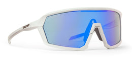 GRAVEL Bianco Opaco Lente Specchiata Blu