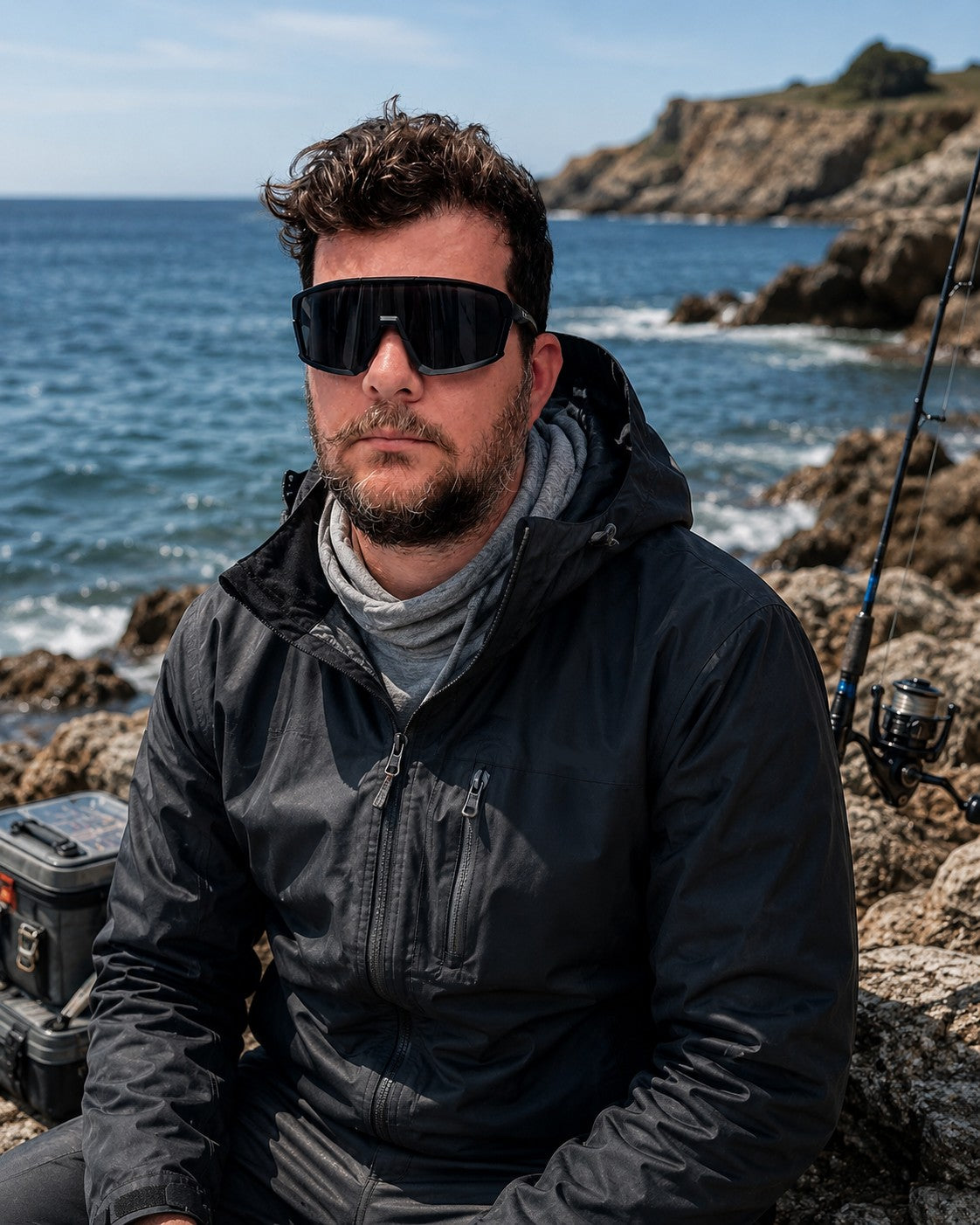 Occhiale per pesca sportiva polarizzato per luce forte