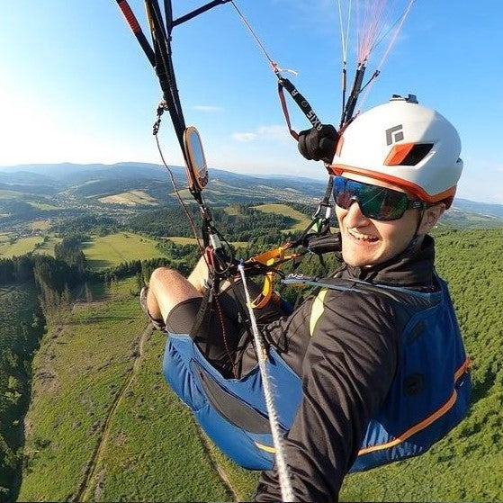 Occhiale sportivo a mascherina lente specchiata per parapendio