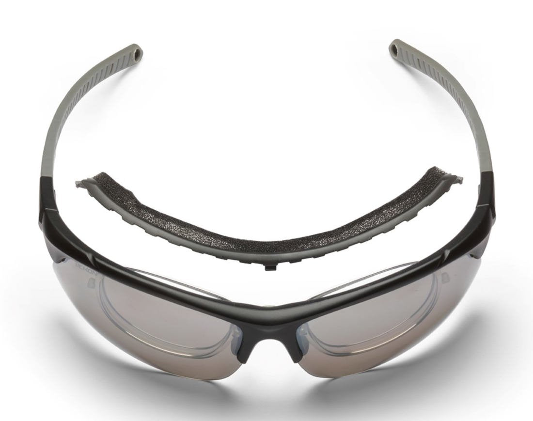 Occhiale sportivo da vista con spugna paradusore removibile e lenti intercambiabili specchiate modello INFINITE OPTIC