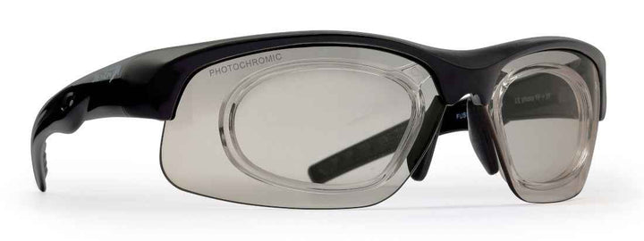 occhiale sportivo da vista fotocromatico con clip in per lenti graduate