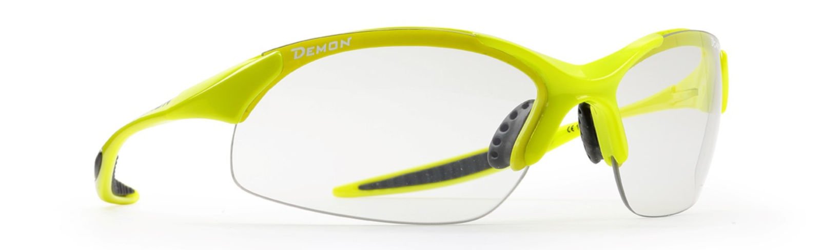 occhiale sportivo unisex per ogni sport lenti fotocromatiche giallo fluo modello 832