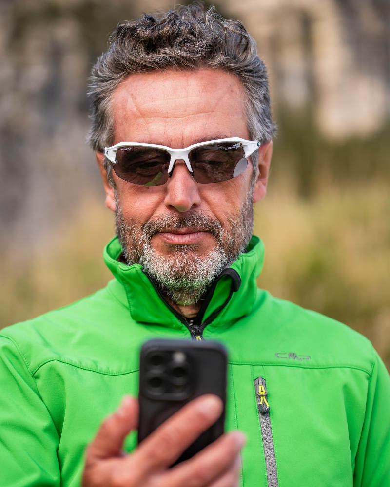 occhiali bifocali per escursionismo lenti fotocromatiche Tiger Sun Reading colore bianco