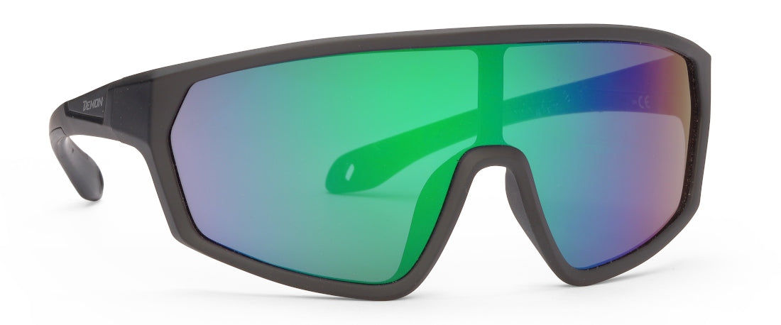 Children's cycling glasses with DISTANCE model, green mirrored lens