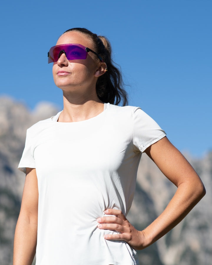 occhiali da donna per escursioni in montagna specchiati a mascherina modello SUPERPIUMA