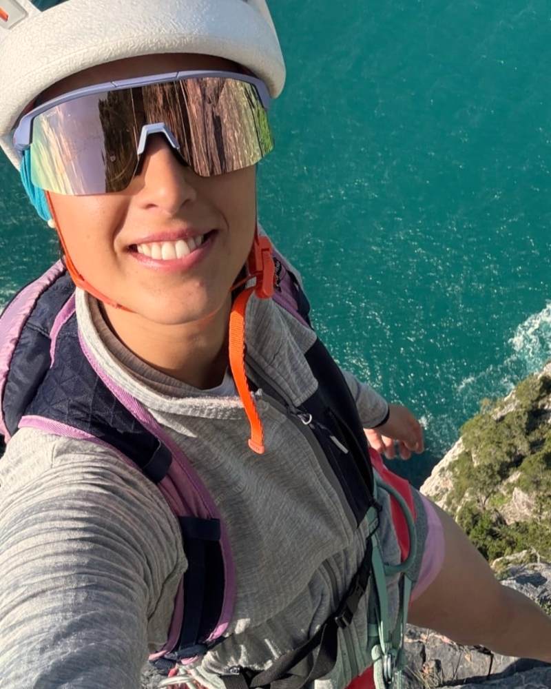 Occhiali da donna da vista per arrampicata e montagna lente specchiata oro rosa colore lavanda opaco modello ROUBAIX