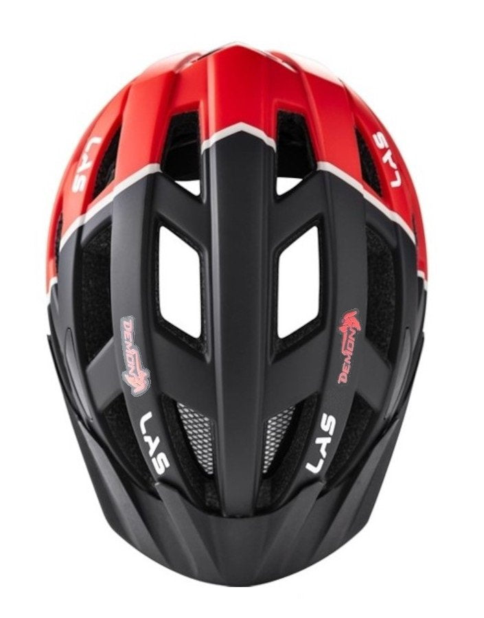 casco da ciclismo nero rosso per bici da corsa e mountain bike enigma con frontino