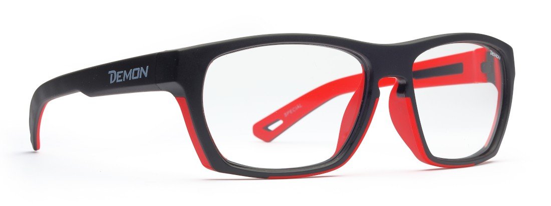 Montatura da vista sportiva per tutti gli sport tennis corsa bicicletta modello SPECIAL nero rosso