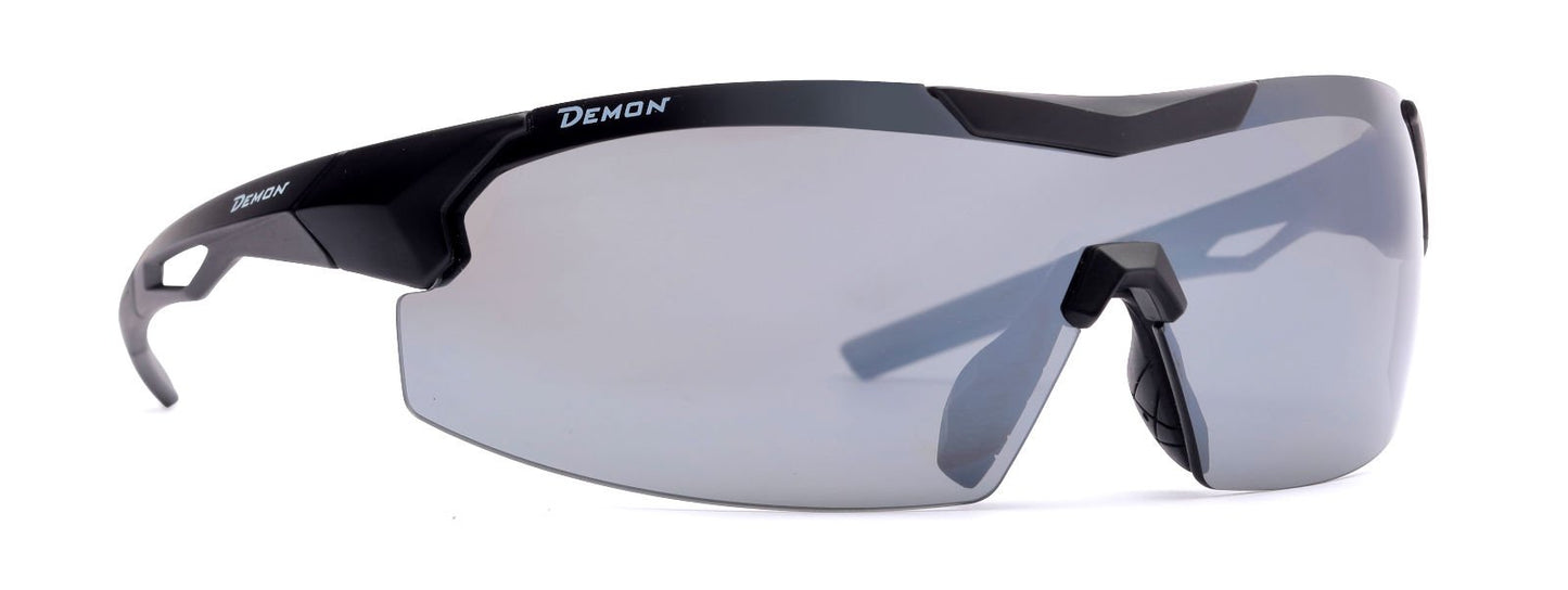 goggle glasses for road cycling interchangeable mirrored lenses model visual matte black